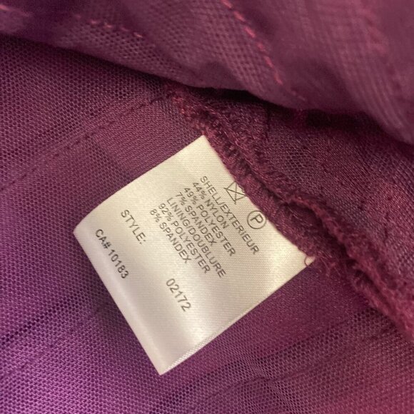 Cartise Cap Sleeve Tiered Blouse Womens 6 Evening Purple Flower Office Top NWT - Picture 9 of 12